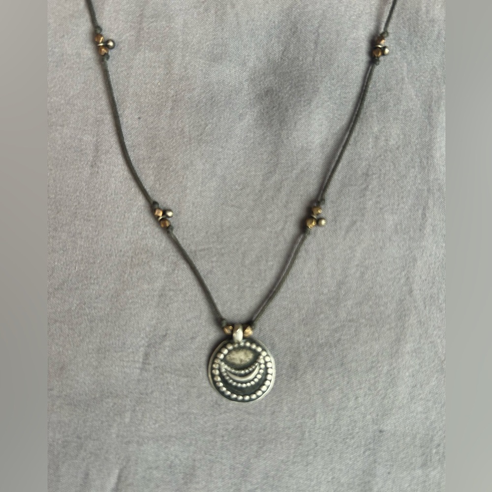 Bronwen Jewelry New Moon Mixed Metal Pendant Necklace